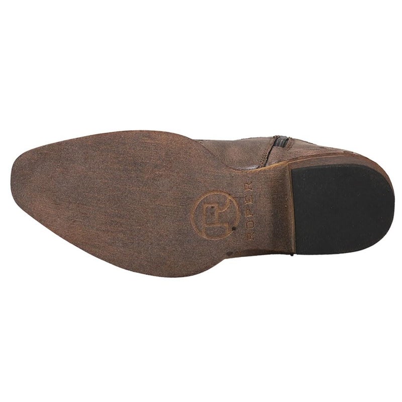 ROPER بوتات كاجوال قصيرة للنساء بتطريز وقدم مقصوصة بكعب منخفض 1-2" - بني - مقاس 8 B - Image 5